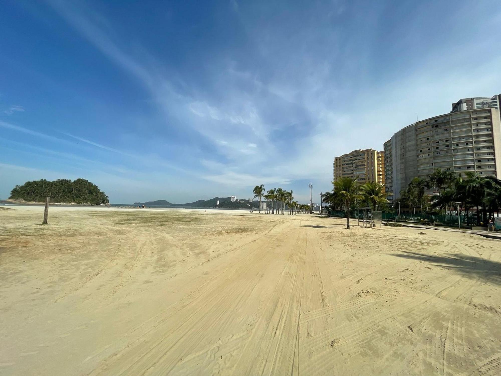 Apartamento Ap Pe Na Areia Vista Parcial Mar Santos  Exterior foto